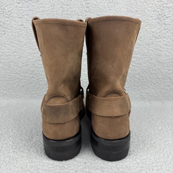 Frye Boots Men 9 Shoe Brown Harness 8R Engineer Leather 87400 Motorcycle Biker 1 - Picture 5 of 11